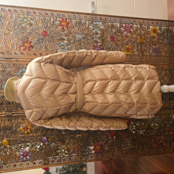 Lands End Womens Belted Trench Puffer Coat Tan Size Small - Picture 4 of 12